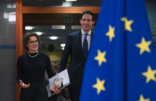 Jessika Roswall, European commissioner for the environment, and Wopke Hoekstra, European commissioner for climate, carbon neutrality and clean growth, in Brussels, January 14, 2026.
