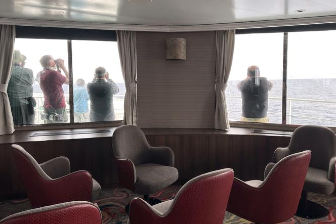 Des passagers du MV « Hondius », le 6 mai 2026. 