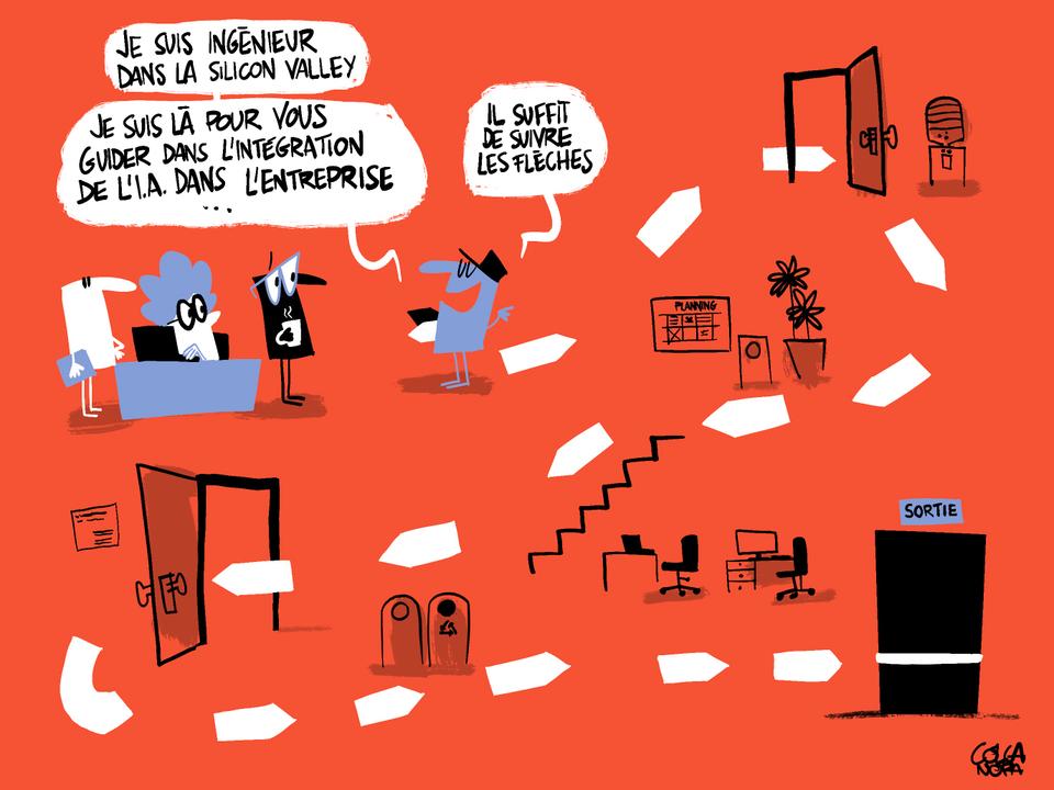 Illustration de l'article IA : les « ingénieurs missionnés chez les clients », nouveau front de la bataille entre OpenAI, Anthropic ou Mistral