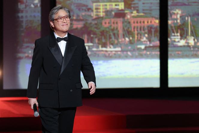 Park Chan-wook, president of the jury at the 79th Cannes Film Festival, on stage during the opening ceremony, May 12, 2026.