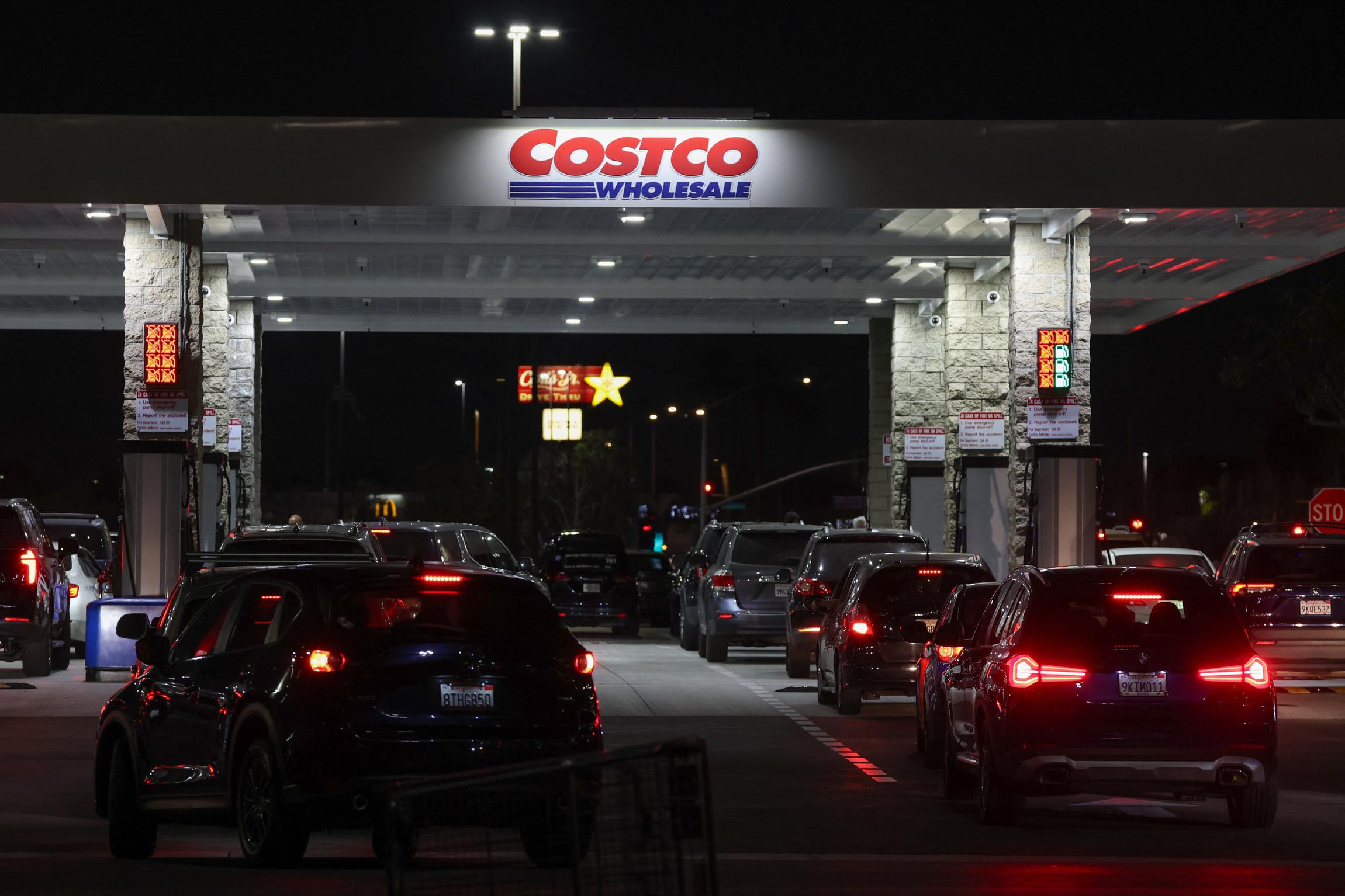 At a Costco gas station in Hawthorne, California, March 18, 2026. PATRICK T. FALLON/AFP