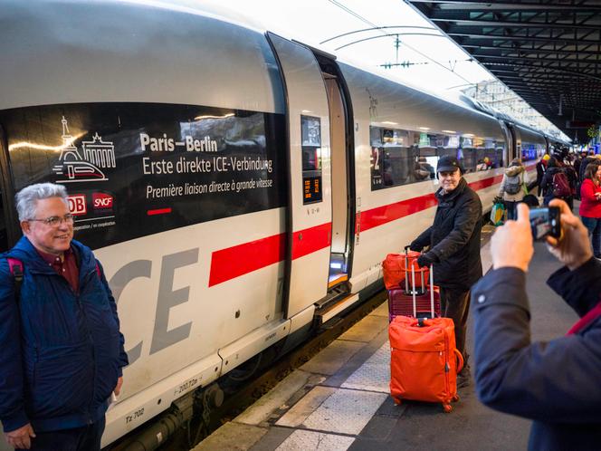 Un train assurant une liaison directe entre Paris et Berlin, à Paris, le 16 décembre 2024. 