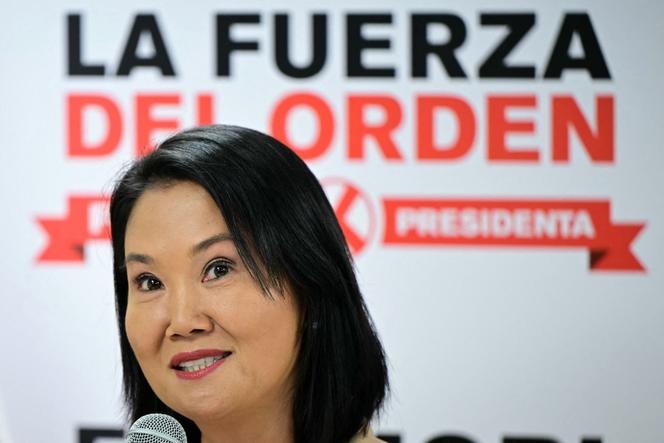 La candidate de la droite populiste à la présidentielle péruvienne, Keiko Fujimori, à son QG de campagne, à Lima, le 17 mai 2026.