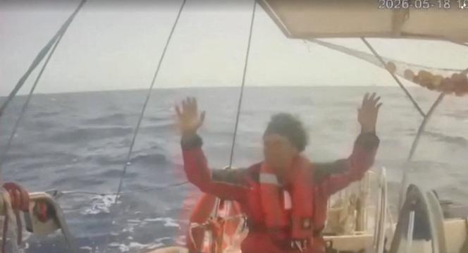 Lors de l’interception par un navire de la marine israélienne de la flottille Global Sumud, le 18 mai 2026.