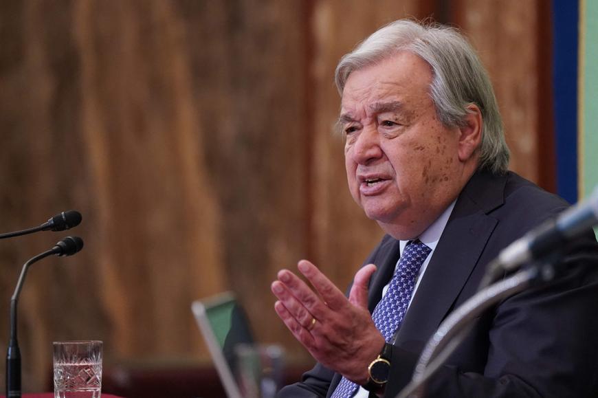 António Guterres, s’exprime lors d’une conférence de presse au Club national de la presse du Japon à Tokyo, le 20 mai 2026.