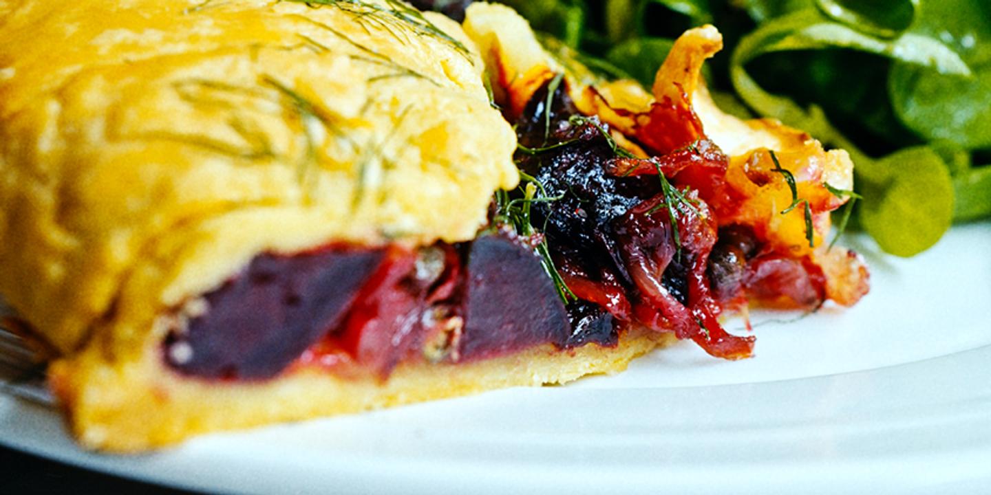 Tarte rustique betterave chèvre : recette de Jesse Jenkins