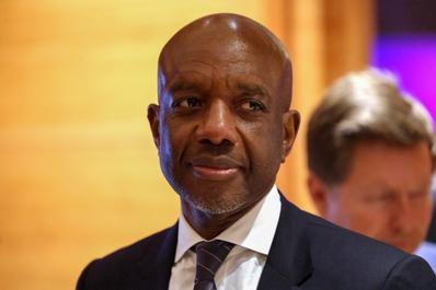 James Manyika, Google's senior vice president of technology and society, at the Artificial Intelligence Impact Summit in New Delhi, February 19, 2026.