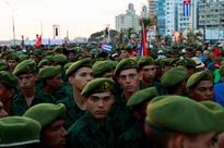 Members of the Revolutionary Armed Forces at a pro-government rally organized by Cuban authorities in Havana, May 22, 2026.