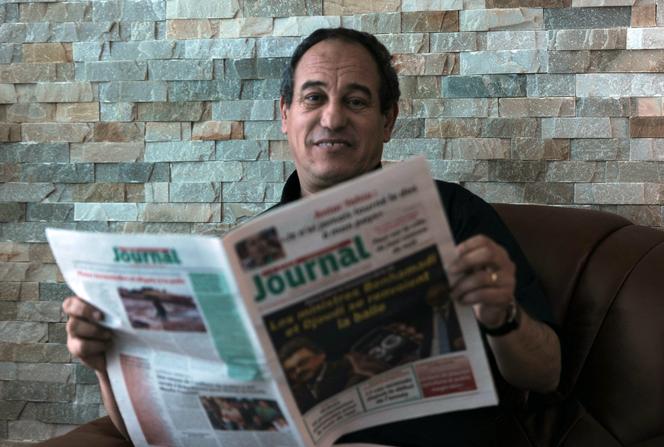 Hichem Aboud, a former Algerian intelligence officer, at the offices of the newspaper "Jaridati" in Algiers, May 19, 2013.