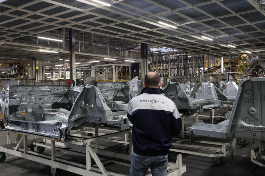 Sur le site Stellantis Peugeot de Mulhouse, le 28 mars 2025.
