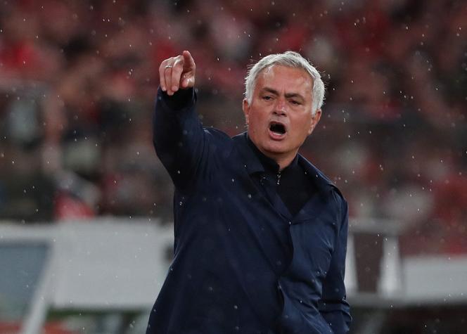 José Mourinho, lors d’un match du championnat portugais de football entre le Benfica Lisbonne et le SC Braga, au stade de la Luz, à Lisbonne, le 11 mai 2026.