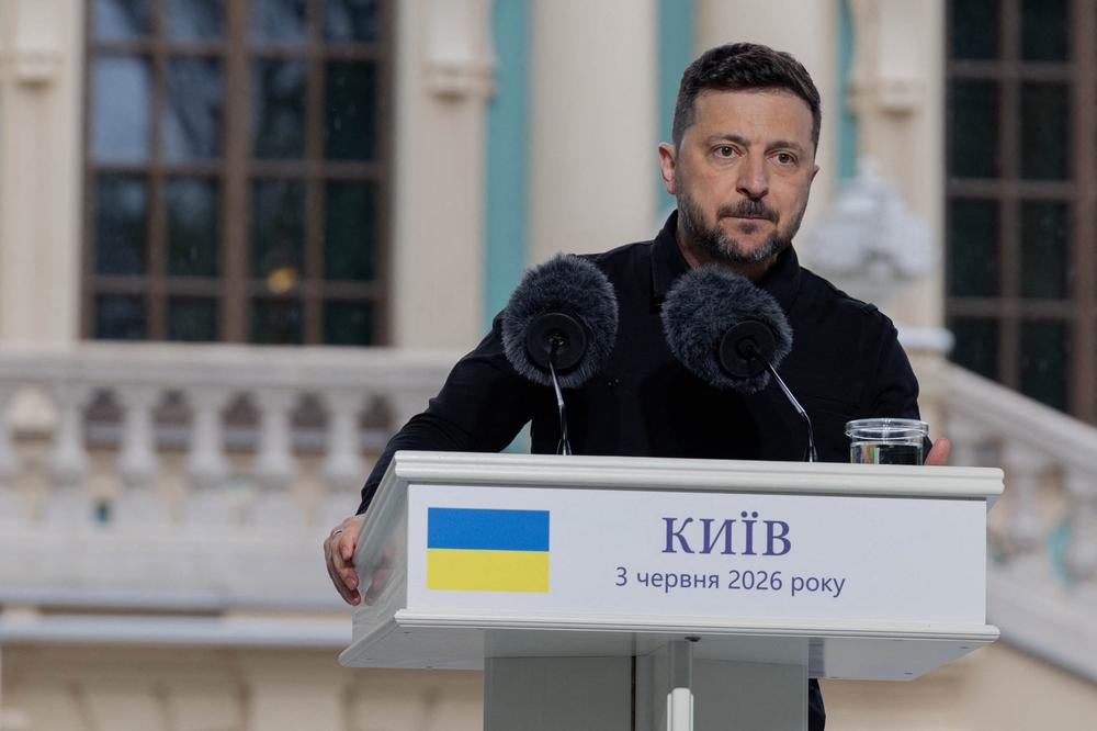 Le président ukrainien, Volodymyr Zelensky, à Kiev, le 3 juin 2026. - TETIANA DZHAFAROVA/AFP