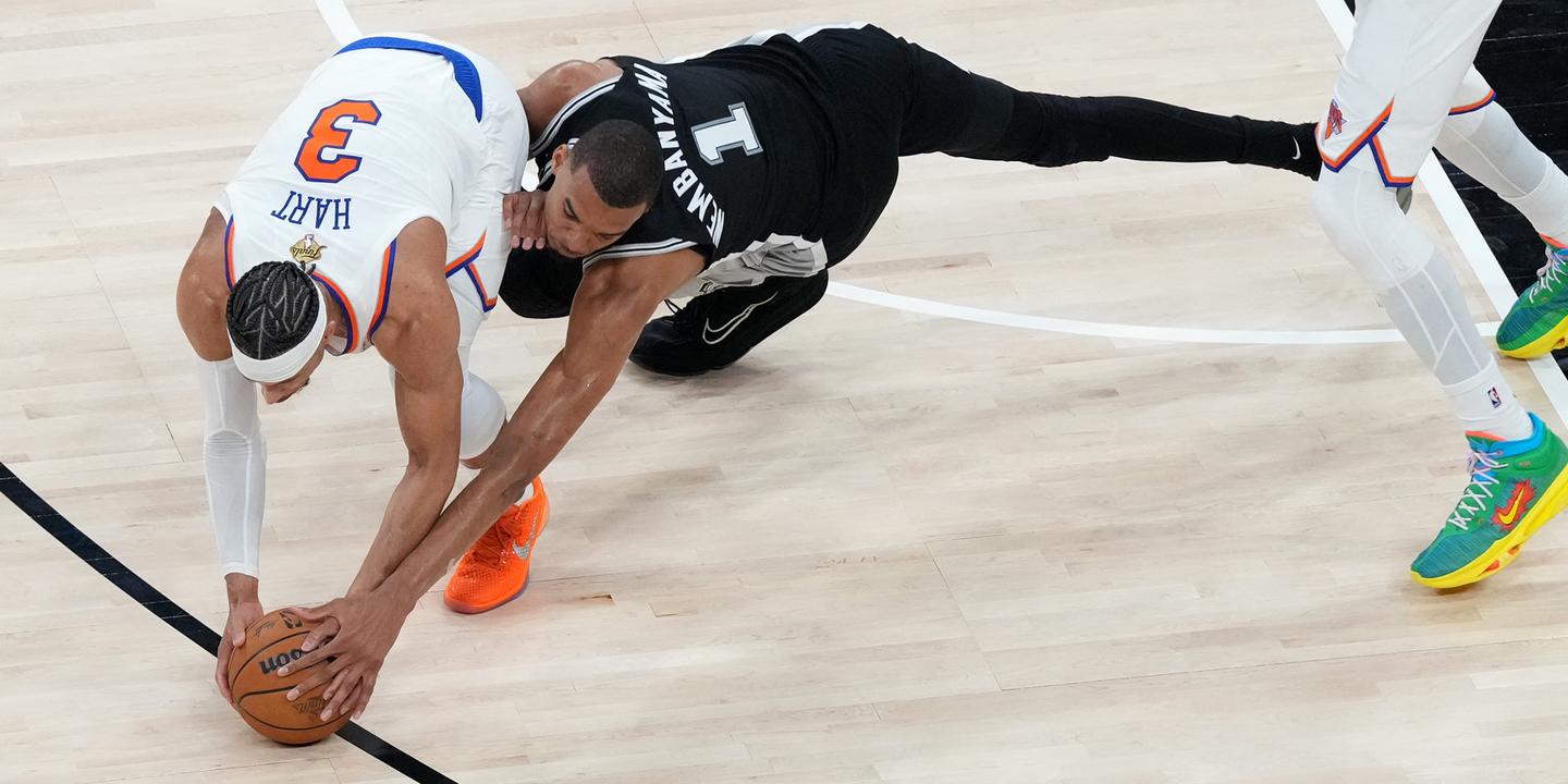 NBA : Wembanyama trébuche dans le premier match des finales Spurs-Knicks