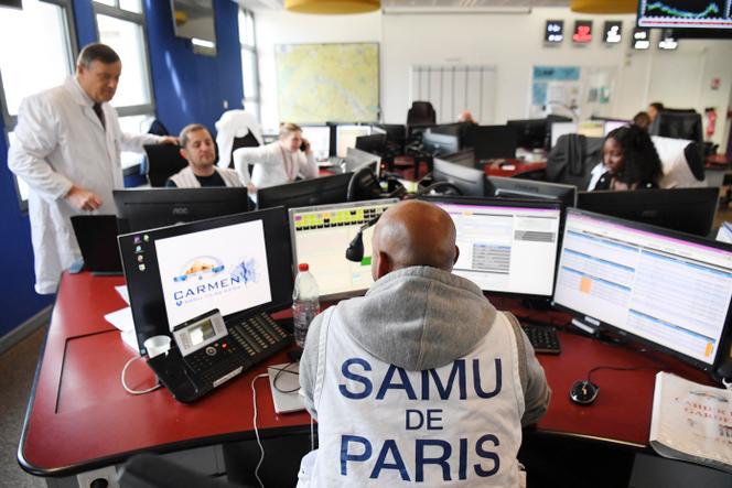 Un centre de régulation du Samu à Paris, en janvier 2020. 