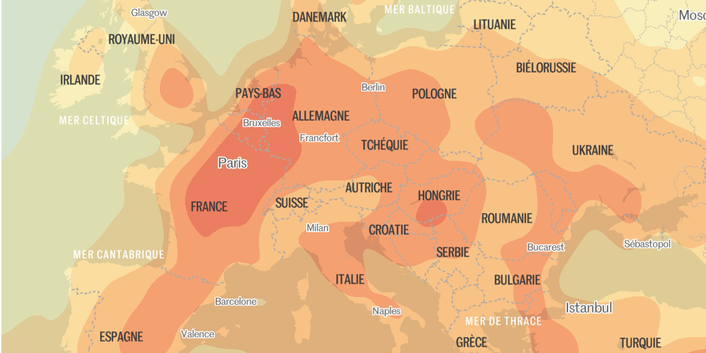 Carte interactive : la canicule en Europe en temps réel