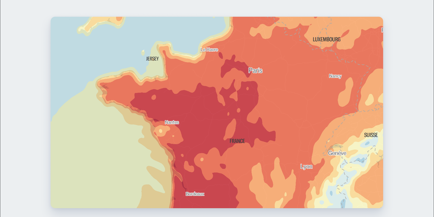 Canicule : visualisation des températures à venir en France