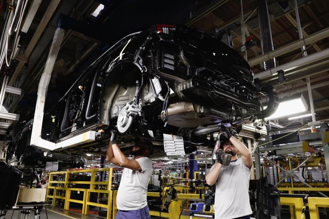 Une chaîne de montage de l’usine automobile Stellantis, à Poissy (Yvelines), le 4 mai 2026.  - BENOIT TESSIER/REUTERS