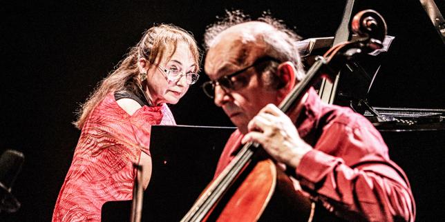 Irina Kataeva-Aimard et Christophe Roy lors du concert au Théâtre des Arts à Cluny (Saône-et-Loire), dans le cadre du festival D’aujourd’hui à demain, le 7&nbsp;juillet&nbsp;2026.