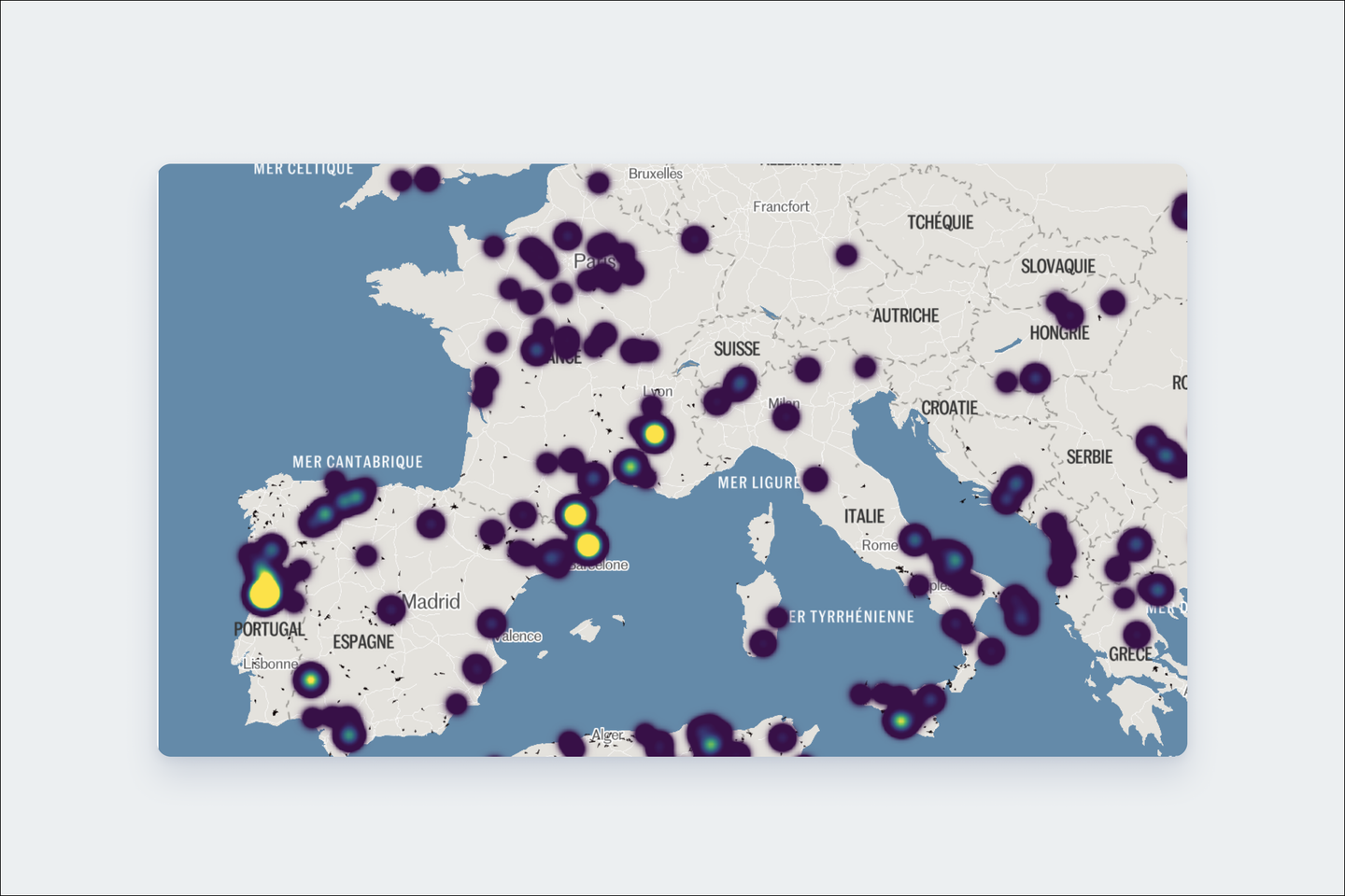 La carte en temps réel des incendies actifs et des surfaces brûlées en France et en Europe