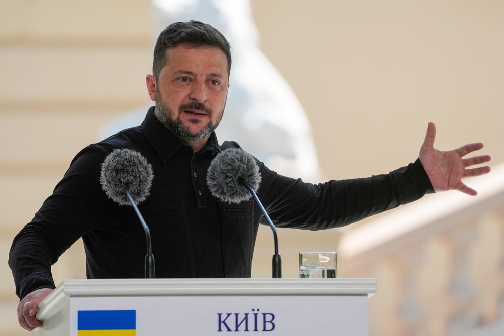 Le président ukrainien, Volodymyr Zelensky, à Kiev (Ukraine), le 16 juillet 2026. - EFREM LUKATSKY / AP PHOTO/EFREM LUKATSKY