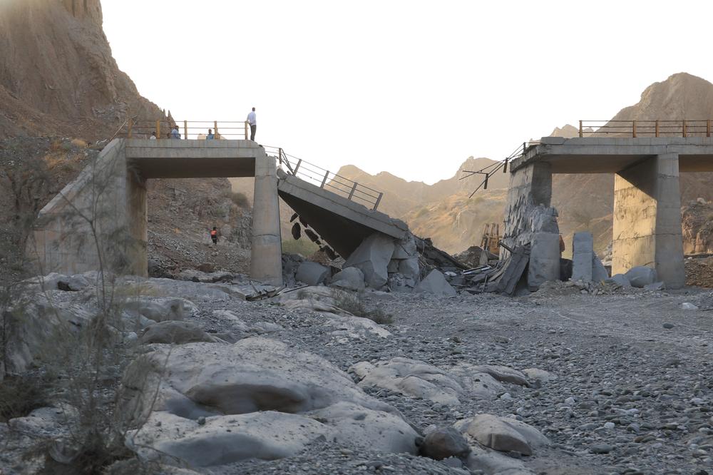 Un pont détruit lors de frappes dans la province de l’Hormozgan (Iran), le 18 juillet 2026. - AMIRHOSEIN KHORGOOI / AP PHOTO/AMIRHOSEIN KHORGOOI