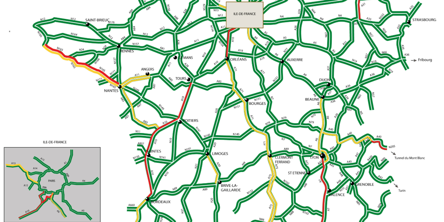 Plus de 700 km de bouchons sur les routes samedi