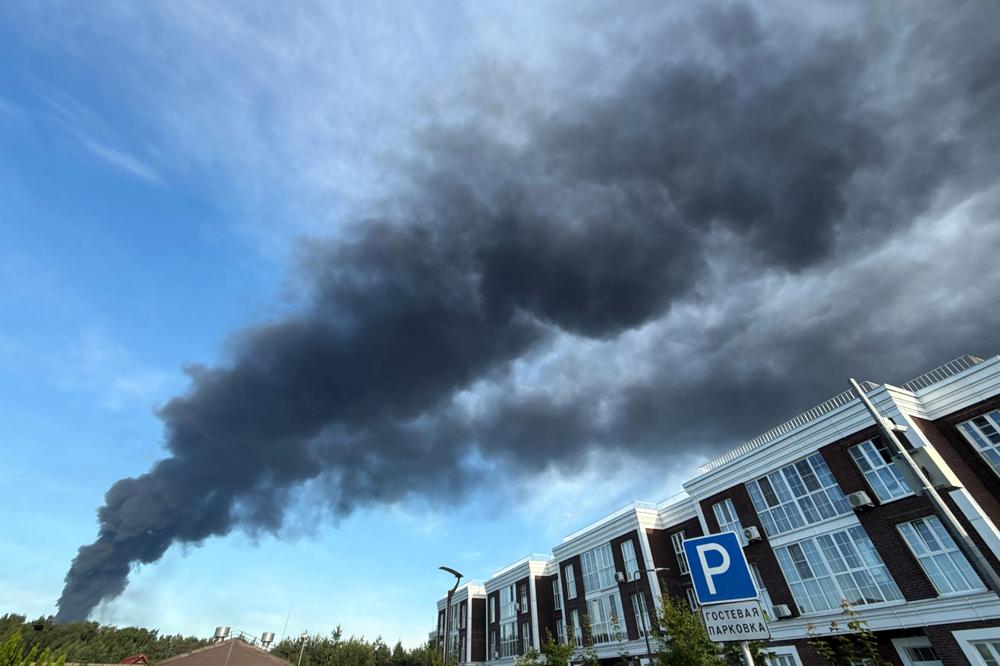 Le ciel de Podolsk, ville de la région de Moscou, après des attaques de drones ukrainiens, le 20 juillet 2026. - REUTERS