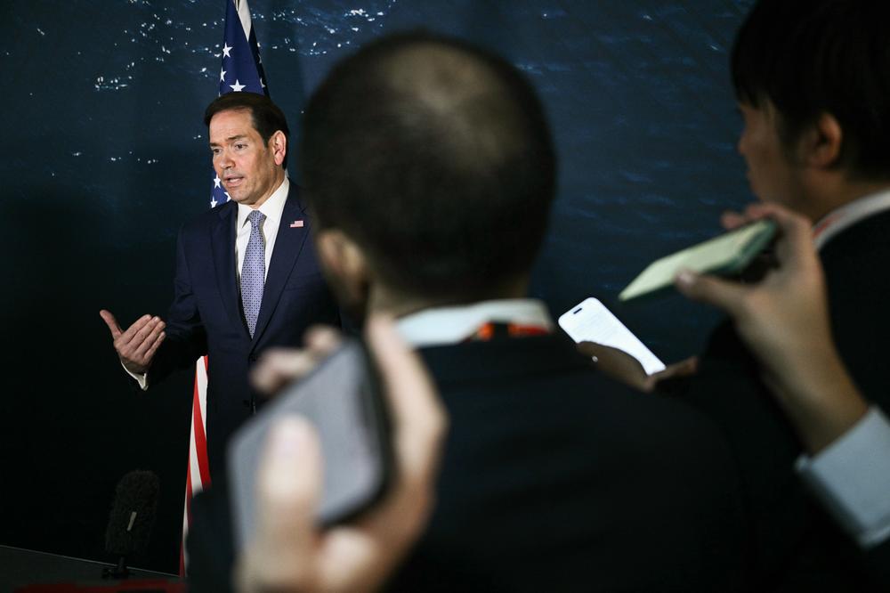 Le secrétaire d’Etat américain, Marco Rubio, lors d’une conférence de presse en marge de la réunion des ministres des affaires étrangères de l’association des nations de l’Asie du Sud-Est (Asean) à Pasay, aux Philippines, le 22 juillet 2026. - BRENDAN SMIALOWSKI VIA AP