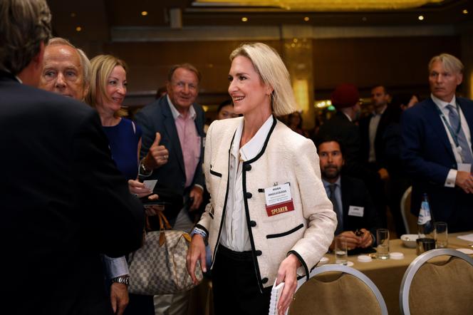 Maria Angelicoussis, PDG du groupe Angelicoussis, lors du salon international de transport maritime Posidonia, à Athènes (Grèce), le 1ᵉʳ juin 2026. - LOUIZA VRADI