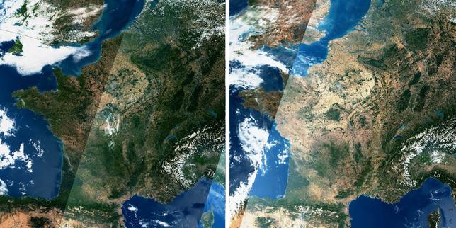 VIDEO La sécheresse en France visible depuis des images par satellite