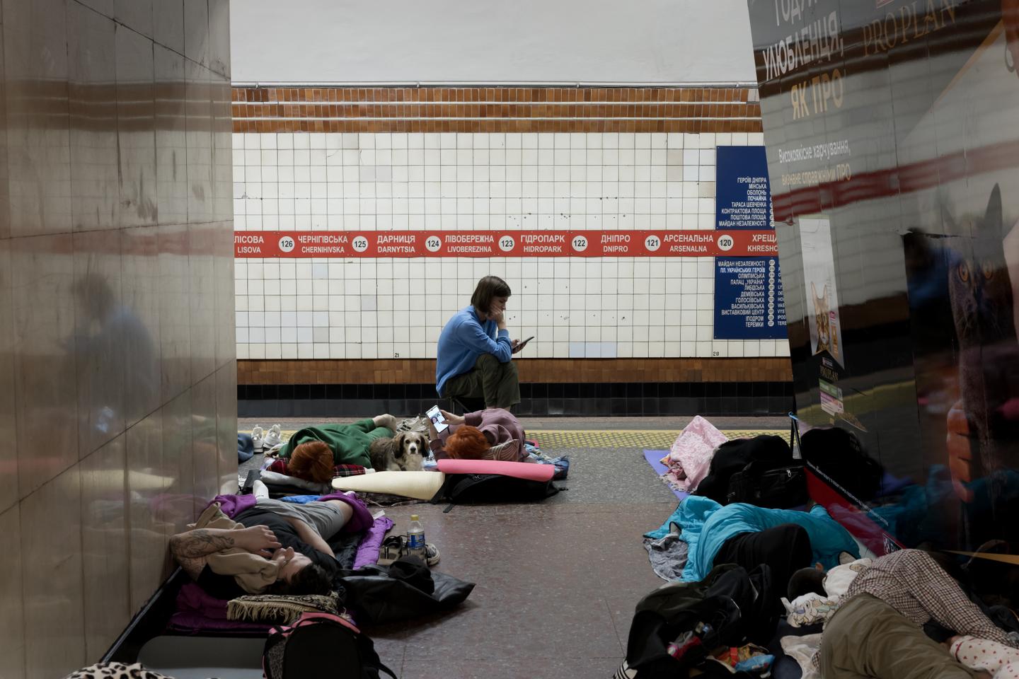 The Ukrainians sleeping in Kyiv's metro even on strike-less nights: 'Otherwise, you're up all night worrying'