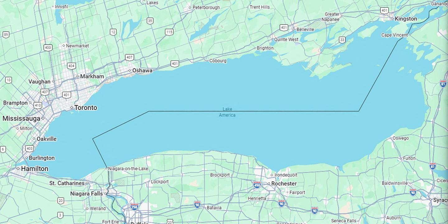 Le lac Ontario devient lac d’Amérique pour les utilisateurs de Google Maps aux Etats-Unis