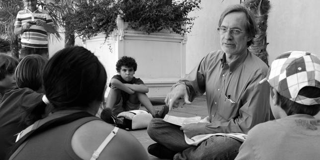 Atelier de Jean-François Leroy lors des semaines scolaires de Visa pour l’Image, à Perpignan, le 15&nbsp;septembre&nbsp;2011.