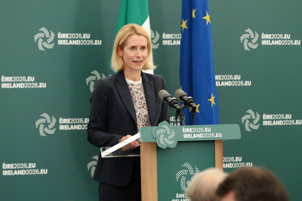 Kaja Kallas, haute représentante et vice-présidente de la Commission européenne, à Druids Glen (Irlande), le 2 septembre 2026. - PAUL FAITH/AFP