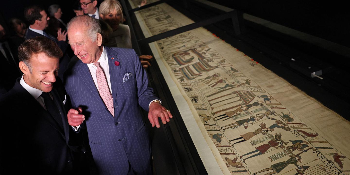 Tapisserie de Bayeux à Londres : Emmanuel Macron souhaite « un lien aussi étroit que les fils » de la broderie entre le Royaume-Uni et la France