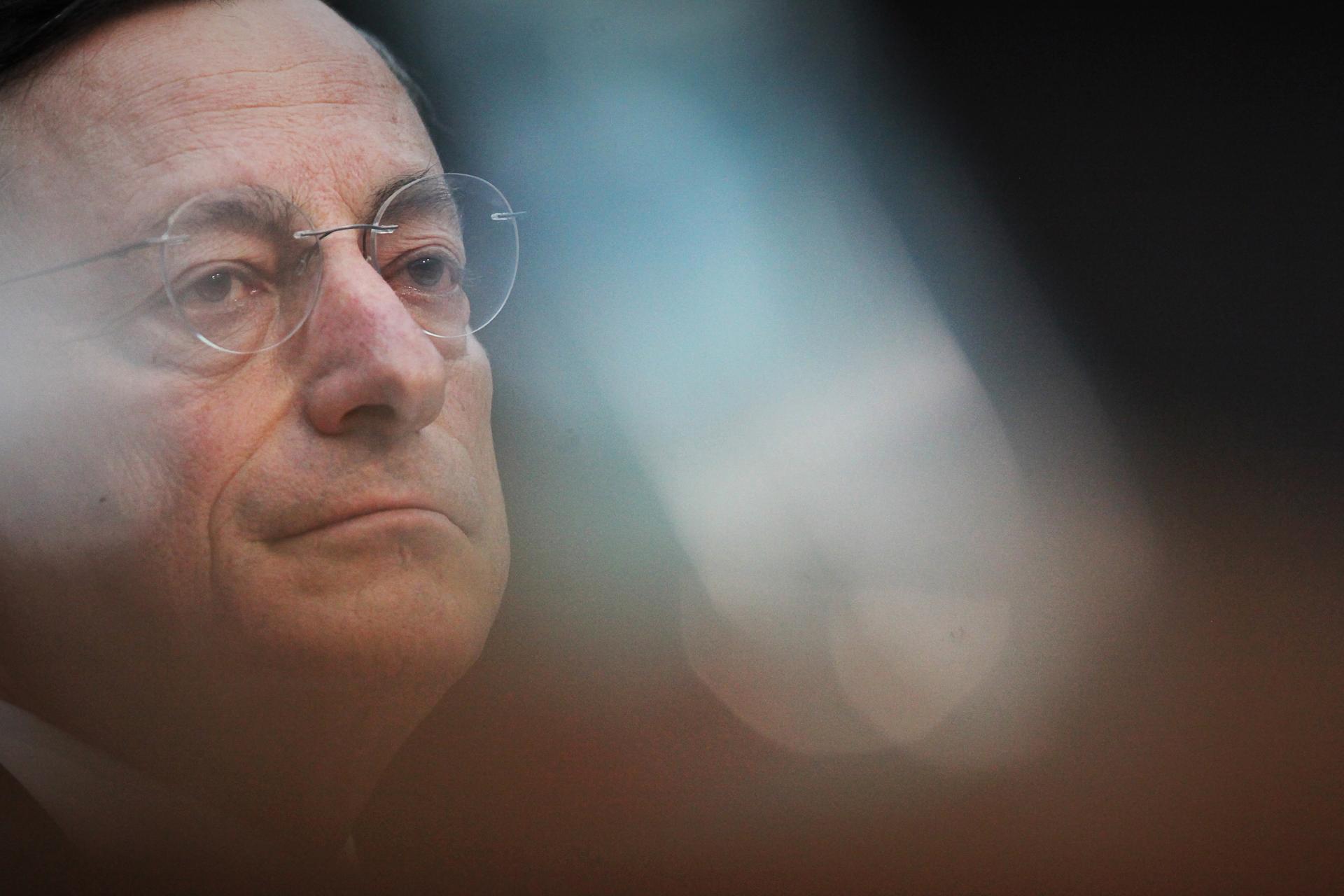 Mario Draghi, alors président de la Banque centrale européenne, à Francfort (Allemagne), le 5 juillet 2012.