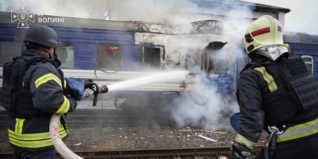 War in Ukraine: International outcry after Russian drone strikes train near border with Poland