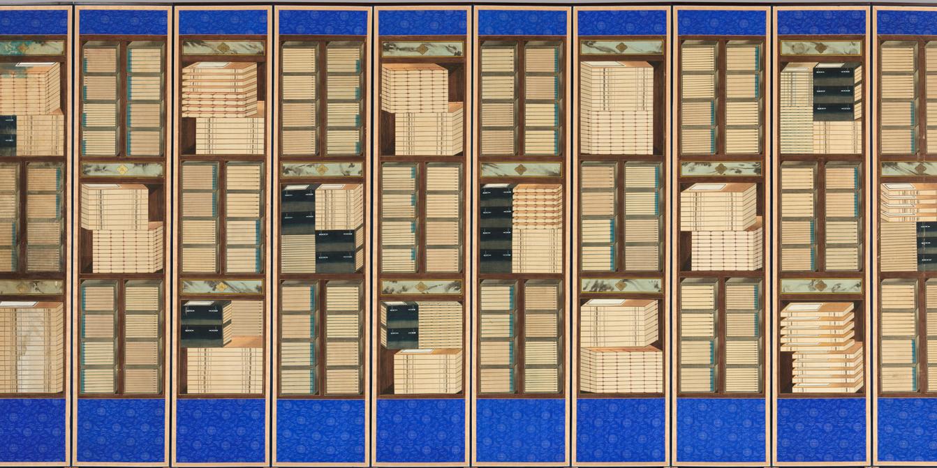 At the Guimet Museum in Paris, the Korean art of trompe-l'œil libraries