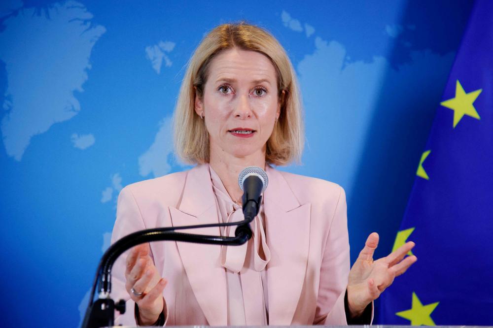 La cheffe de la diplomatie européenne, Kaja Kallas, lors d’une conférence de presse à New York (Etats-Unis), le 21 septembre 2026. - LEONARDO MUNOZ/AFP