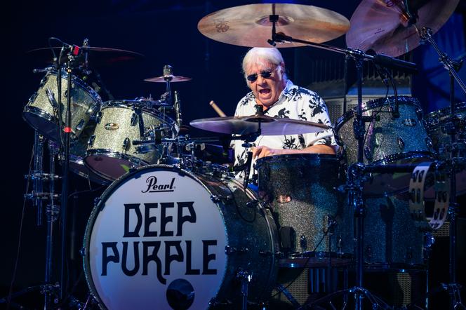Ian Paice, le batteur du groupe Deep Purple, lors du Festival de jazz de Montreux (Suisse), en juillet 2026. - FABRICE COFFRINI/AFP