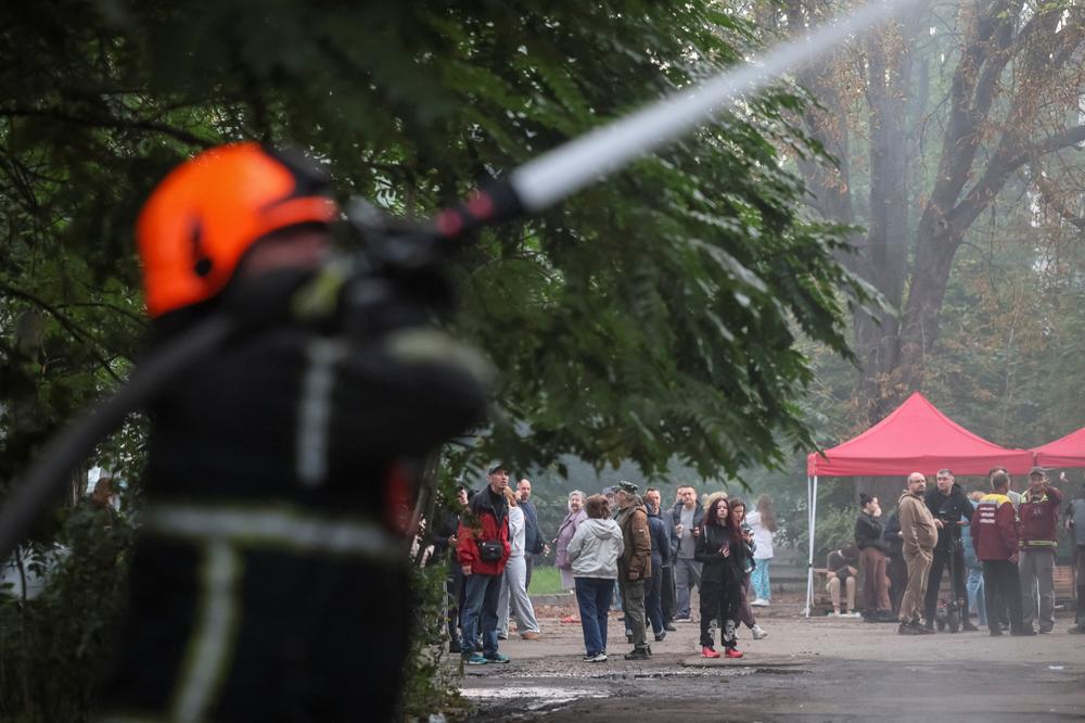 A Kiev, après une attaque de drone russe, le 26 septembre. - GLEB GARANICH/REUTERS