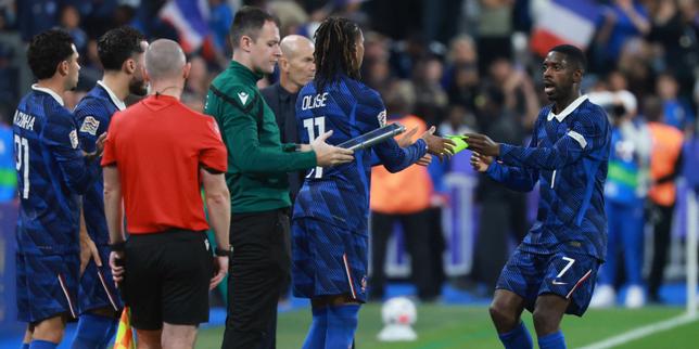 EN DIRECT, France-Belgique : Rayan Cherki et Désiré Doué relancent complètement l'équipe de France, longtemps menée par les Diables rouges Trois jours après son match nul face à l'Italie, l'équipe de France affronte la Belgique, lundi au Stade de France, pour le quatrième et dernier match du premier rassemblement de Zinédine Zidane comme sélectionneur des Bleus.