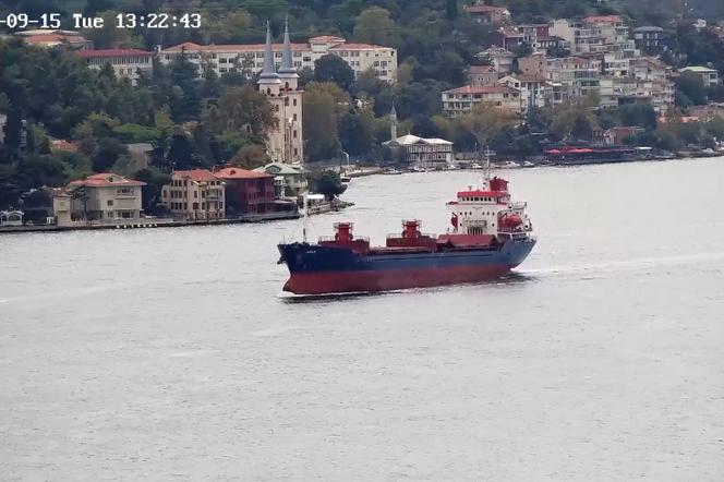Le cargo polyvalent « Able », l’un des navires visés par des attaques de drones en mer Noire, au large de la Bulgarie. Ici à Istanbul, le 15 septembre 2026.  - MARINE TRAFFIC VIA REUTERS