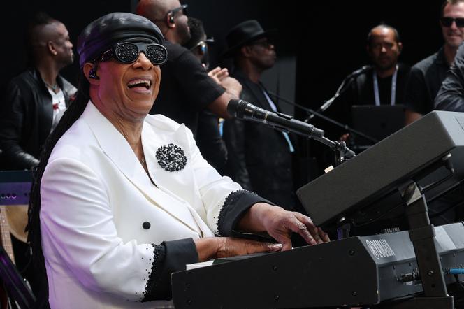Stevie Wonder on the John Lewis Plaza in Chicago, Illinois, June 18, 2026. - WIN MCNAMEE/GETTY IMAGES VIA AFP