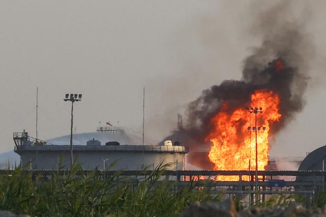 Site de stockage du pétrolier saoudien Aramco, cible probable d’une attaque des rebelles houthistes du Yémen, près de Riyad (Arabie saoudite), le 3 octobre 2026.  - AFP