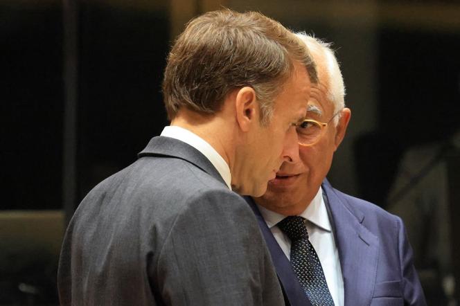 Emmanuel Macron s’entretient avec le président du Conseil européen, Antonio Costa, au siège de l’UE, à Bruxelles, le 15 octobre 2026. - LUDOVIC MARIN/AFP