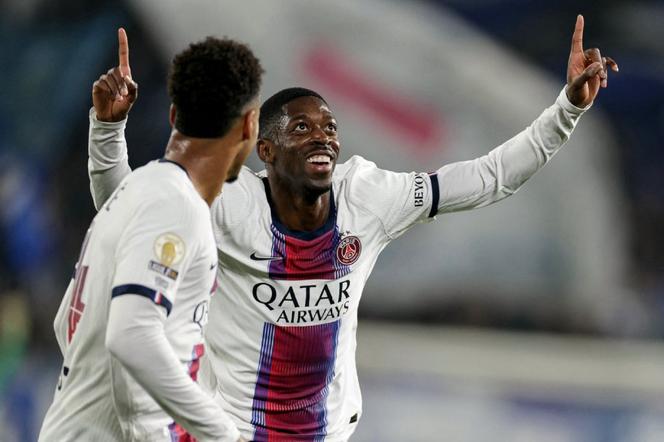 Ousmane Dembélé, après son but inscrit avec le PSG contre Strasbourg en Ligue 1 au stade de la Meinau, à Strasbourg, le 17 octobre 2026. - ROMEO BOETZLE/AFP