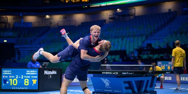 Tennis de table : les frères Lebrun conservent leur titre de champions d’Europe en double