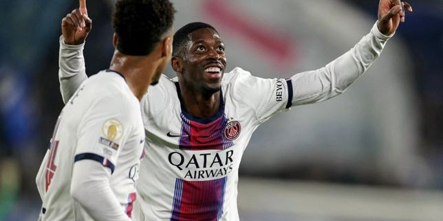 Mal embarqué à Strasbourg, le PSG s’impose grâce à Ousmane Dembélé et rejoint Monaco en tête de la Ligue 1