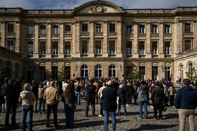« Rassemblement républicain » organisé par le maire de Bordeaux, dans la cour de l’hôtel de ville, le 19 octobre 2026. - PHILIPPE LOPEZ/AFP